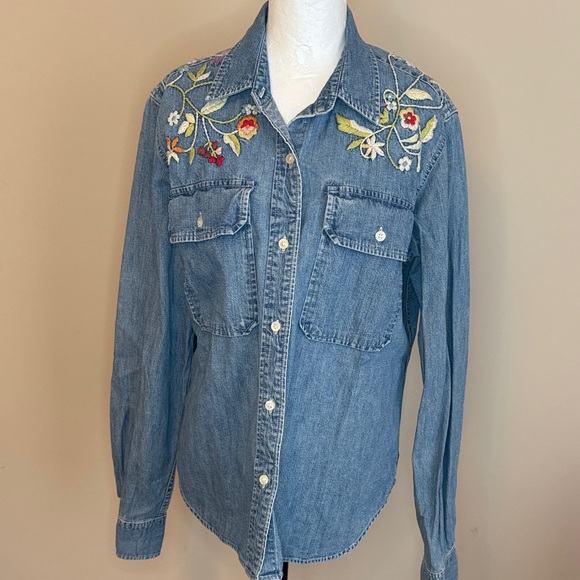 Ralph Lauren Tops - Vintage Ralph Lauren Demin Embroidered Shirt Size L